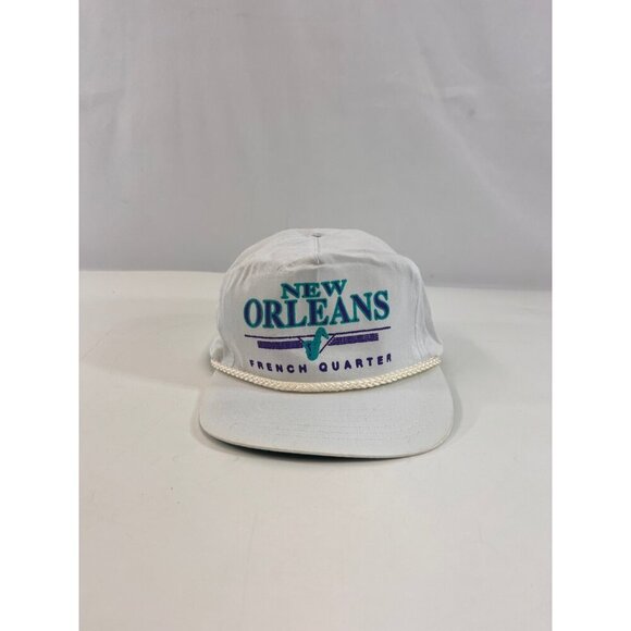 New Orleans French Quarter Snapback Hat Cobra Caps Adjustable Vtg Braid Rope Sax - Picture 2 of 10